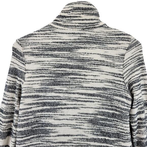 Bella Luxx Longline Zip Tunic Jacket Size Small White Black Textured Knit Fleece - Picture 5 of 13